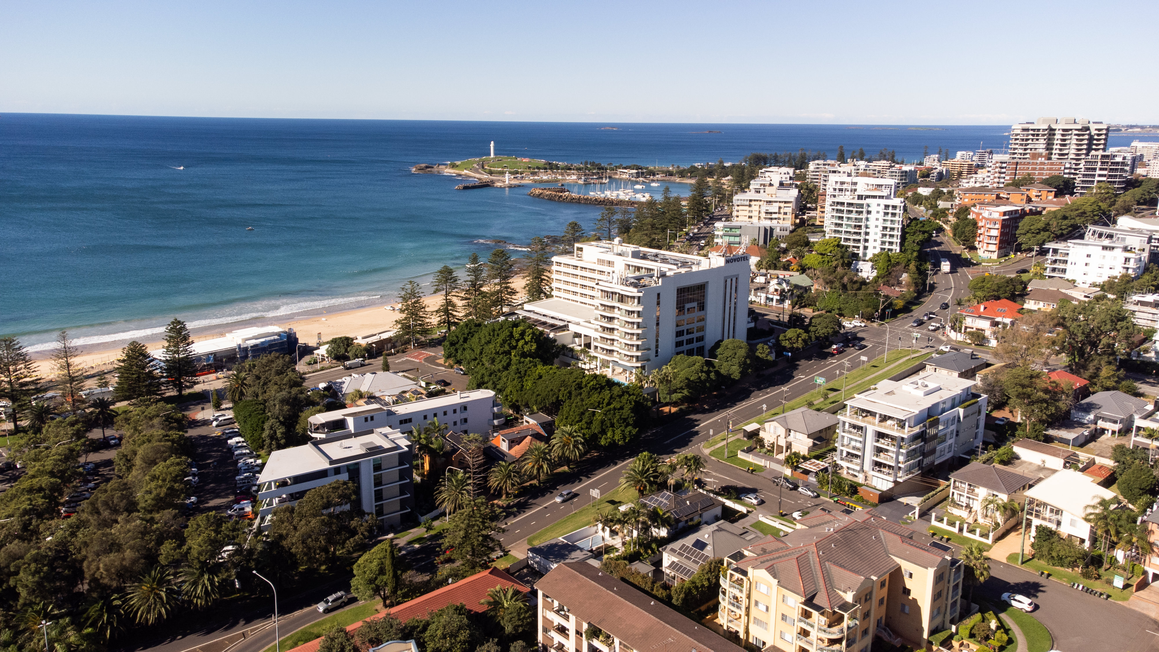 Aerial view of a knock-down rebuild site in Wollongong