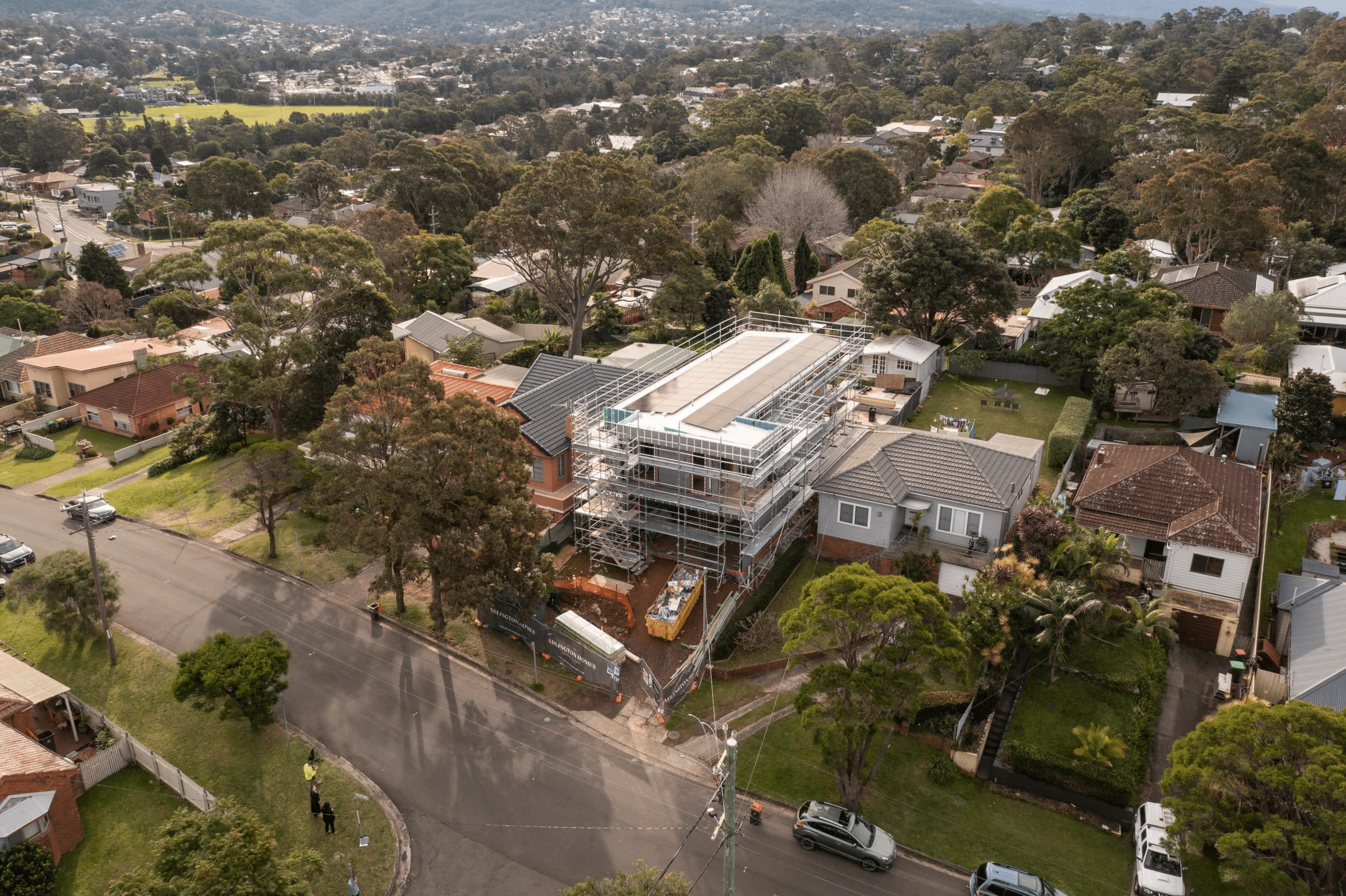 Aerial view of the Mt Saint Thomas knock-down rebuild by Adlington Homes