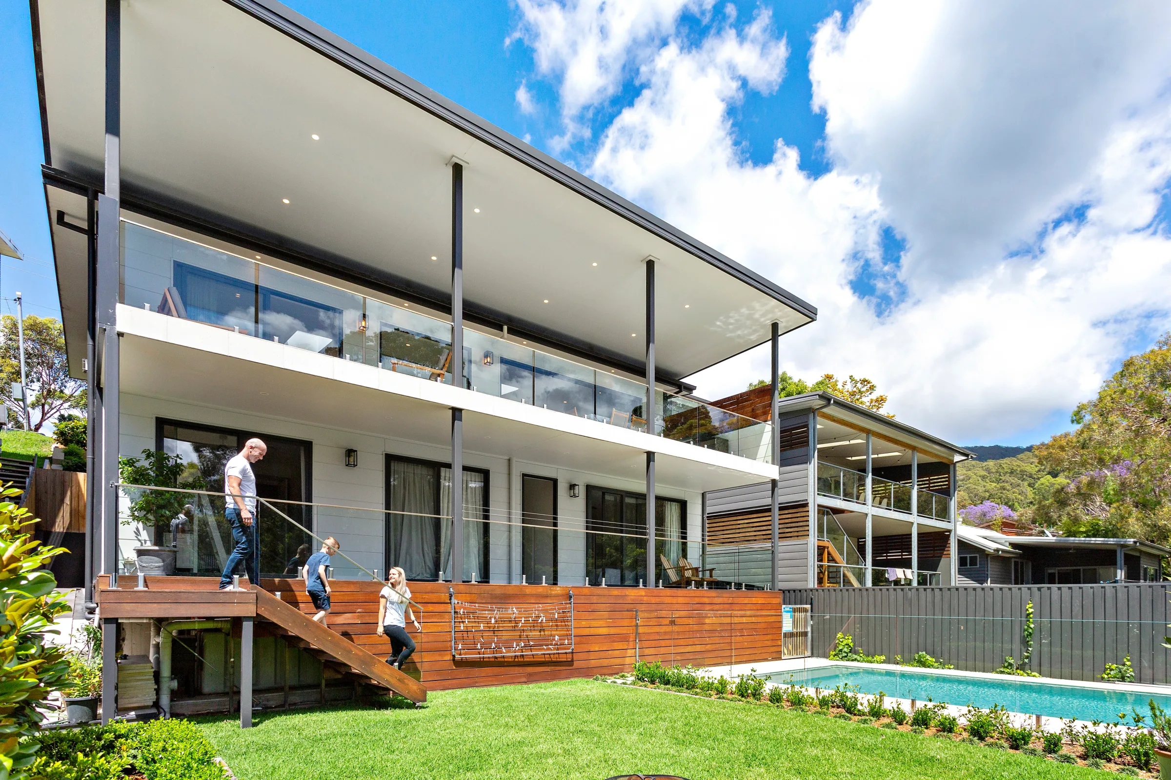 Completed modern beach house built by Adlington Homes