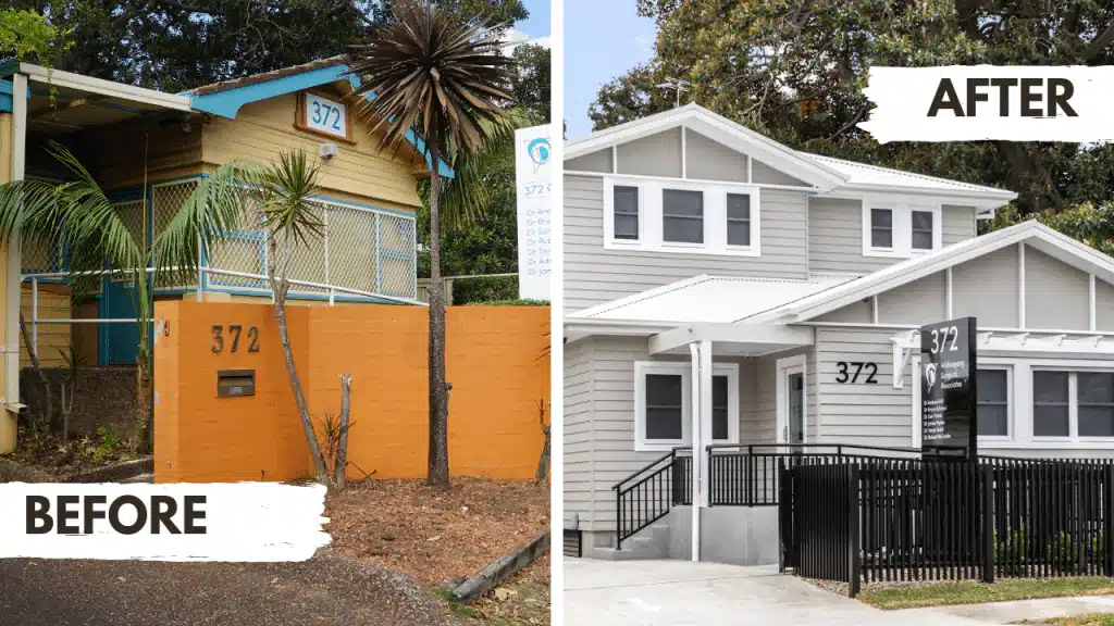Property transformation before and after a commercial strip out
